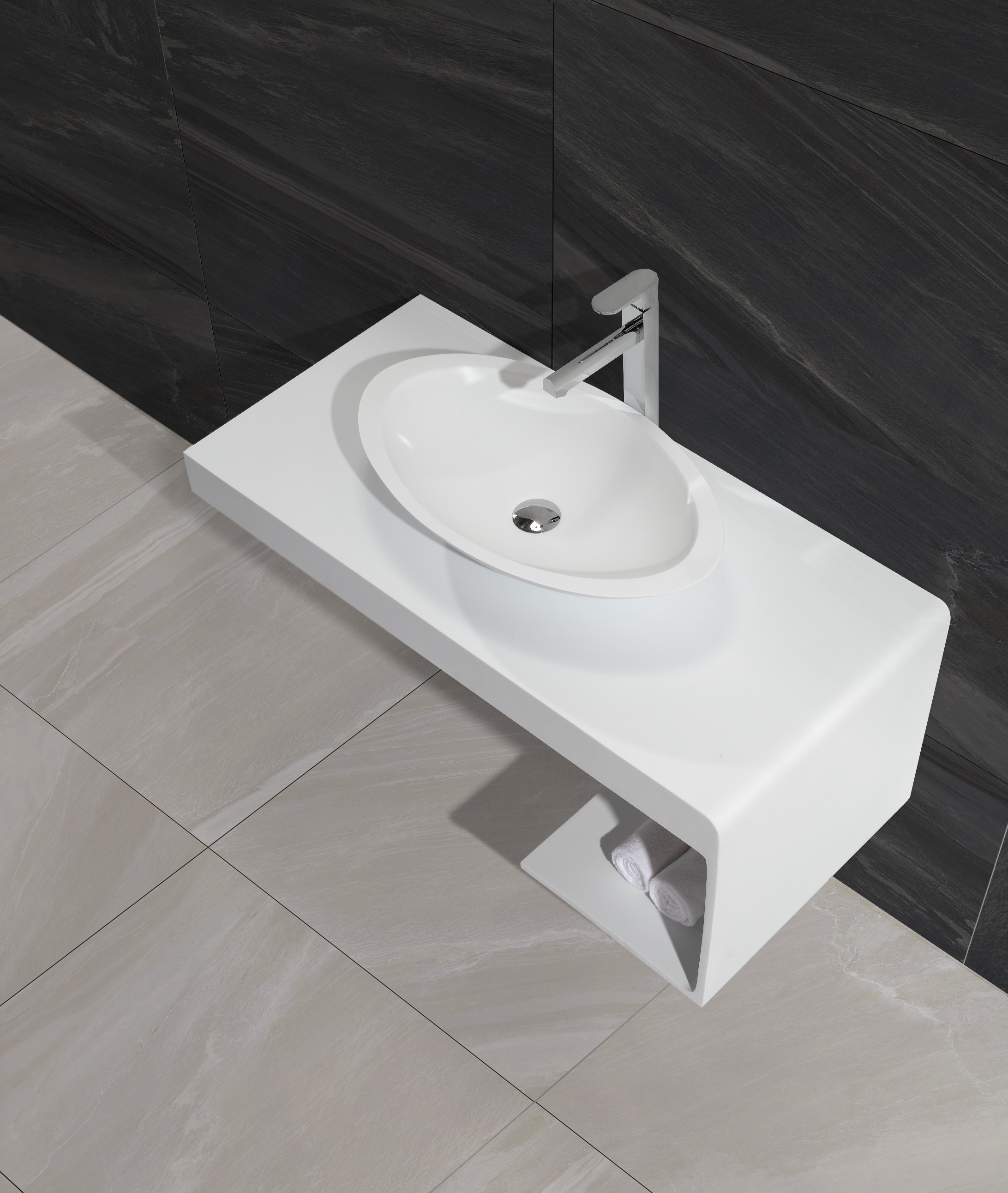 Design Waschtischplatte 1396 Badewelt Badezimmer Möbel Waschtisch-Sets